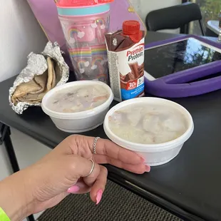 $18 total for two kids chicken bowls pictured and two pita breads. Less than 4oz. Of chicken and less than a cup of Rice.