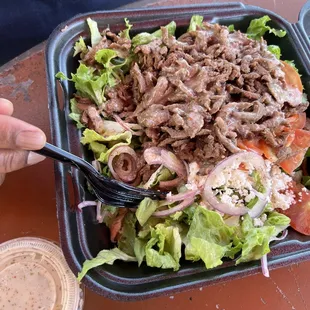 Beef salad, delicious