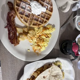 food, waffles