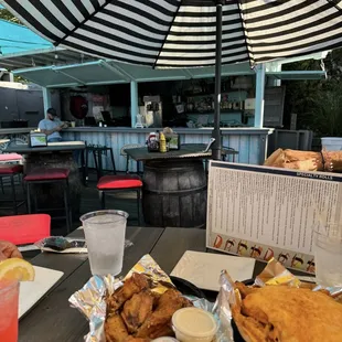 Outdoor bar area