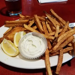 Fish &amp; Chips (1/2 order). Good fries.