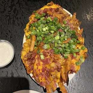 Loaded cheese fries no jalapeños