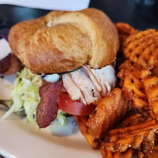 Turkey Club and Sweet Potato Fries. Delish.