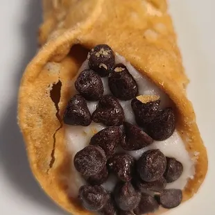 a burrito filled with chocolate chips