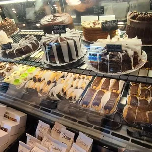 a variety of cakes and pastries