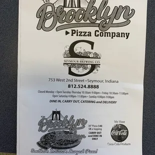 a sign for the brooklyn pizza company