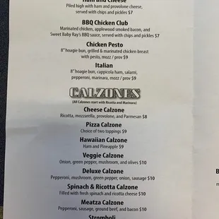 menu
