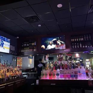 the bar and televisions