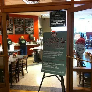 the entrance to the restaurant