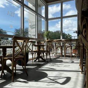 Interior seating area.