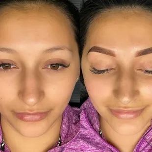 We always appreciate a good brow transformation! 
This ombre powder look is ideal for clients who like more of a filled-in look that is m
