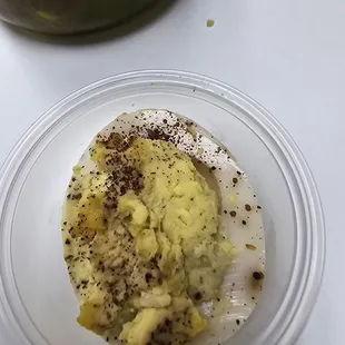 Deviled egg. When you choose this as a side item, you get two of these that equal one egg. Yummy