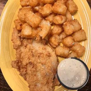 Catfish plate with tater tots