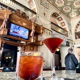 Old Fashioned and a Manhattan