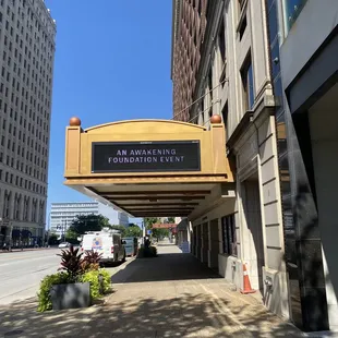 the entrance to the building