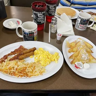 "Grandma's Breakfast" 2 each eggs, bacon, sausage, French toast &amp; hash browns