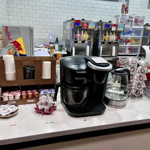 a coffee maker on a counter