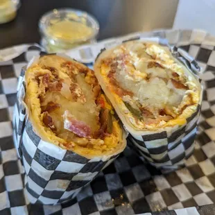 Breakfast burrito with bacon. WAY too much potatoes! :(