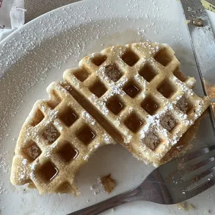 Half eaten waffle