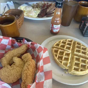 waffles, food