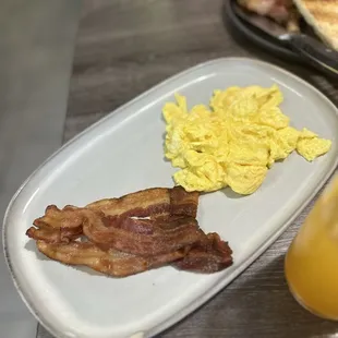 The bacon &amp; eggs that came with my waffle combo