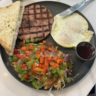 Bone-In-Ham and Eggs