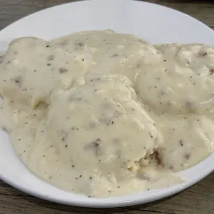 Biscuits and gravy combo - large and above average gravy.