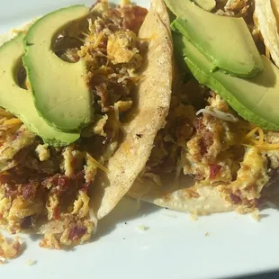 Breakfast tacos, I also ordered a side of green chili to put on top which was so good