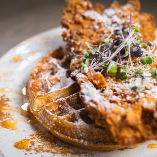 waffles, food
