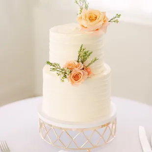 Wedding cake - almond cake/strawberry/lemon (PC: @mjuliephoto on Instagram)