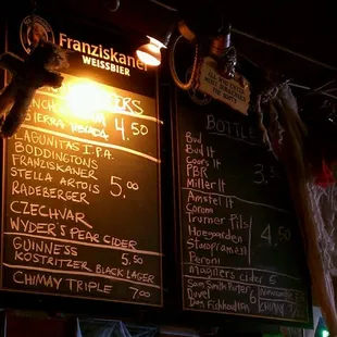 drink menu...