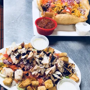 two plates of food