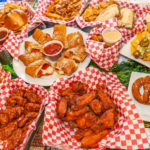 a table full of food