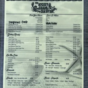 July 24, 2021 UPDATED MENU!!! (Front side)