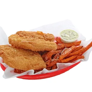 Fried Catfish with Sweet Potato Fries