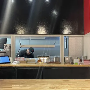 a man preparing food