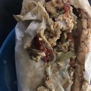 Soggy hoagie. Tasty filling.