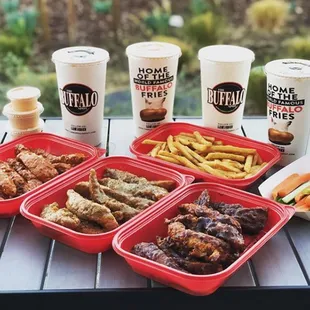 chicken wings and fried chicken, food