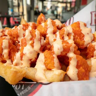 buffalo fries with cheese sauce