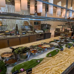 Salad and banchan (Korean side dishes)