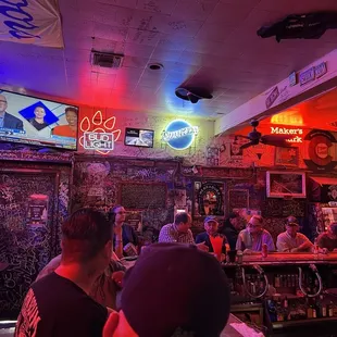 A view while sitting at the horseshoe bar