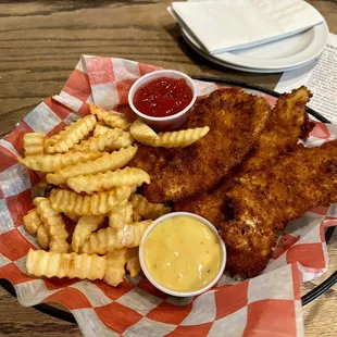 Chicken tenders and fries