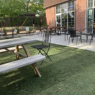 Lots of seating outside and dog friendly!