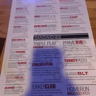 menu