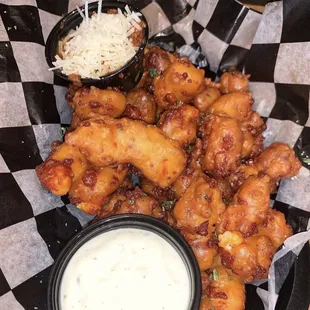 Cheese curds with ranch