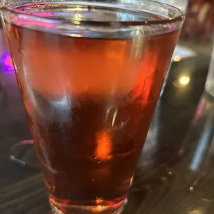 a close up of a glass of tea
