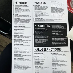 Food menu