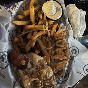 Danger Dog, and Lou Dog with truffle fries