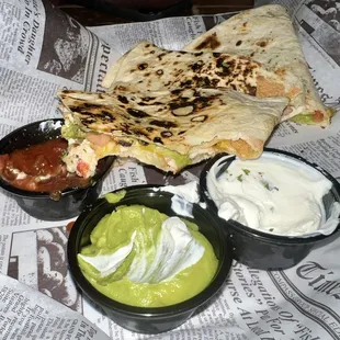 The weakest  chicken quesadilla I&apos;ve ever seen