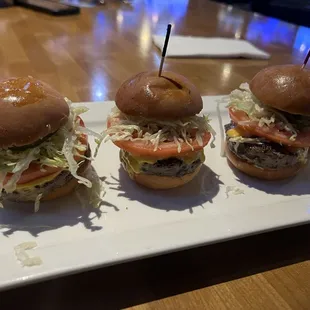 Beef sliders , the meat was cooked just right